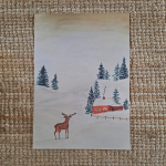 Poster 'hertje in de sneeuw'
