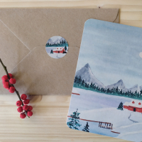 Kerstkaartenset 'winterlandschapjes' 